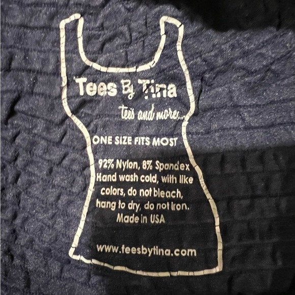 NWT Tees by Tina one-size-fits-most Blue skirt made in the USA - Picture 3 of 5